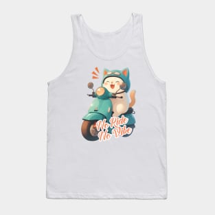 Kawaii cat riding scooter Tank Top